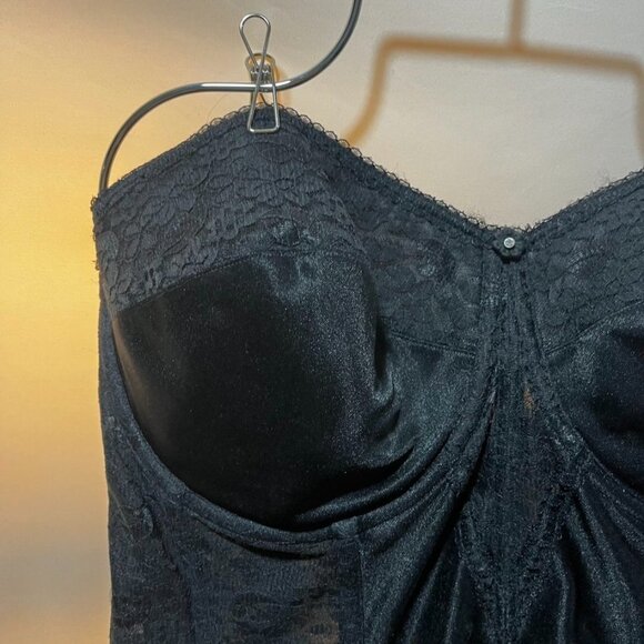 Dominique Lace Longline Bustier Black Firm Shaping Corset Top 38F - Picture 15 of 16